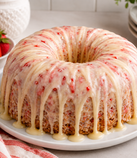 Strawberry Cream Cheese Pound Cake: A Soft, Rich, Bakery-Style Dessert